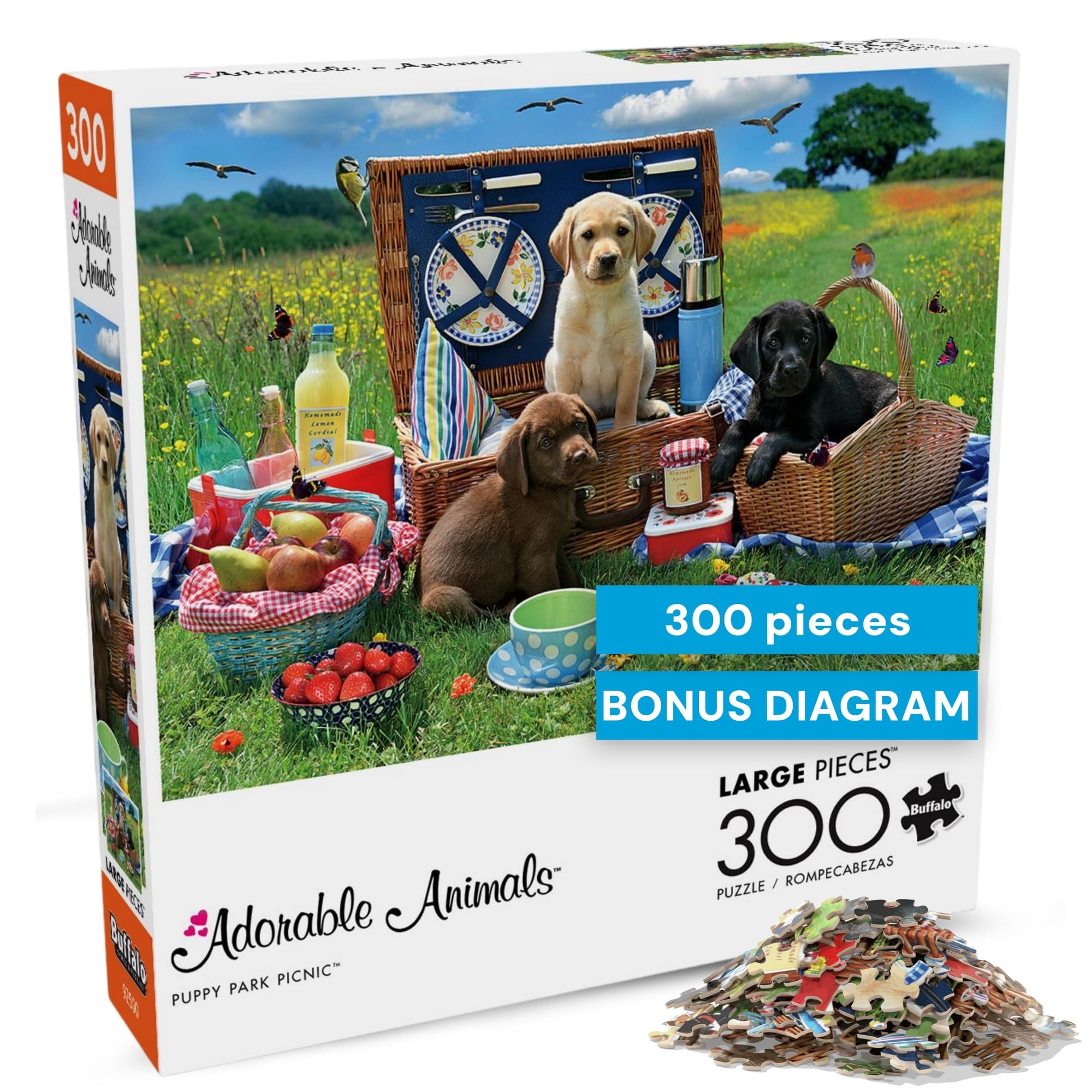 Amazon.com: Buffalo Games - Adorable Animals Puppy Park Picnic 300